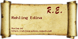 Rehling Edina névjegykártya